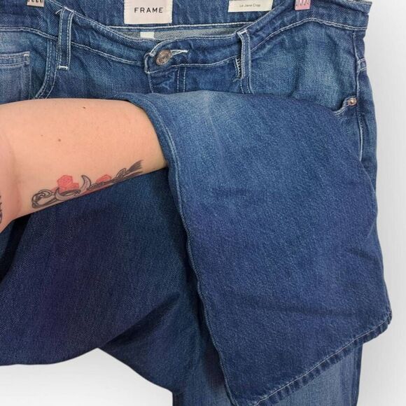 FRAME Women's Plus Size Le Jane Cropped Jeans Atrium Wash size 32 / 14 - Picture 3 of 8